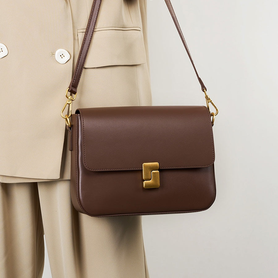 Women's commuter leather small square bag