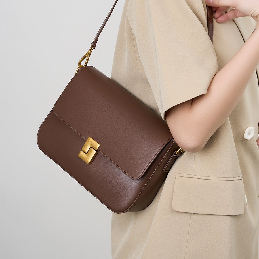 Women's commuter leather small square bag