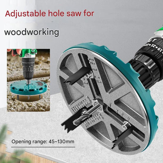 Multifunctional adjustable woodworking hole opener